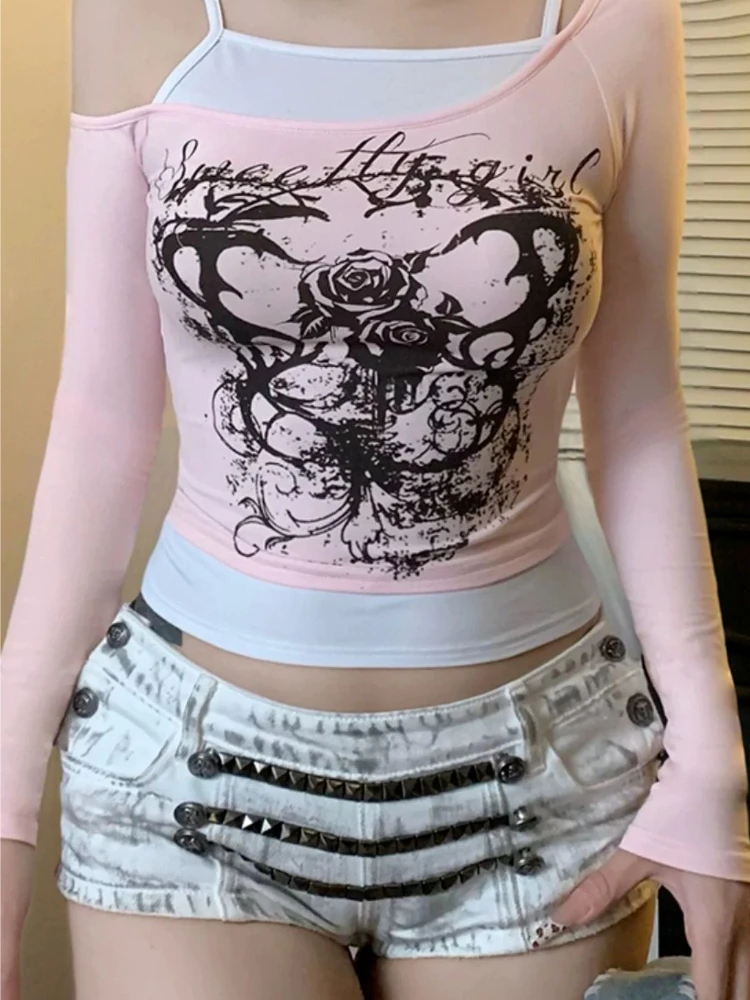 

Джинсы Y2K с заклепками и молниями, винтажные, укороченные, женские, в стиле стритвир, с эффектом потертости, на пуговицах, летние, американские, в стиле пэчворк, из винтажного денима, новинка 2025 года