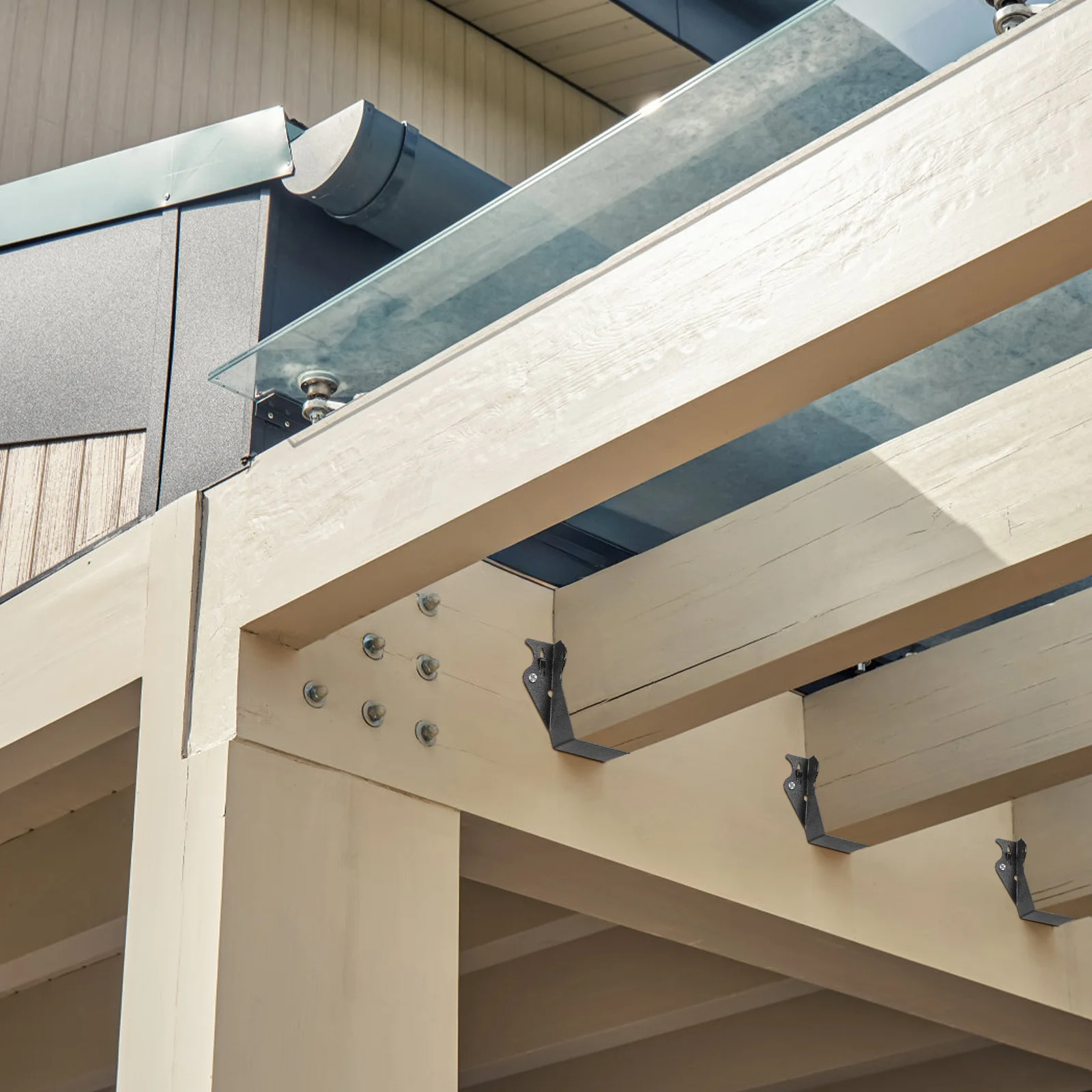 

10Pcs Space Saving Metal Joist Hangers Face Mount Beam Brackets Strong Loadbearing Capacity Porch Shed Barn Floor Deck Hangers