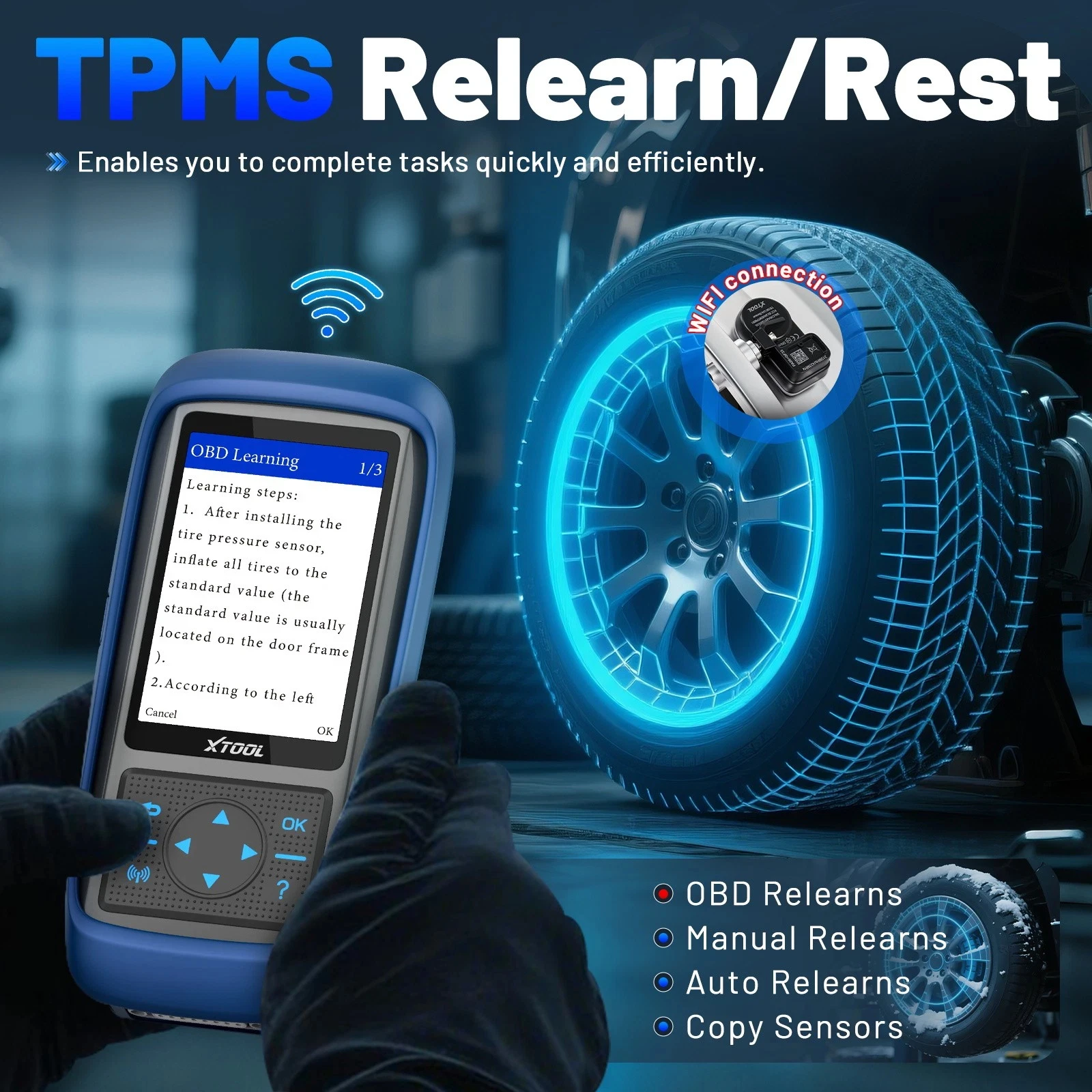 XTOOL TP150 WIFI TPMS Programming Diagnostic Tool work with TS100 TPMS Tire Pressure Sensor Reset Relearn Activate Free Update