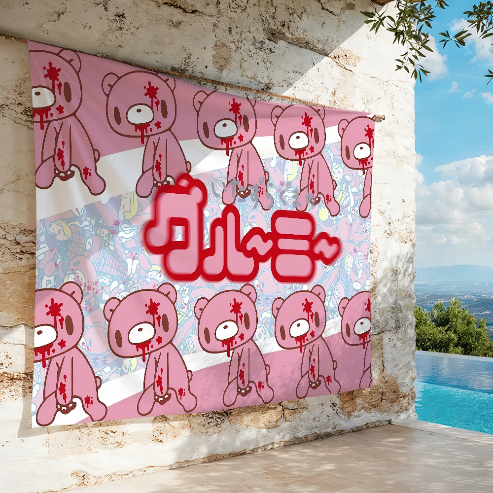 Coole G-Gloomy Bear-Flagge zur Dekoration, zum Aufhängen im Freien, für Picknick, Zuhause, Camping, Party, Banner