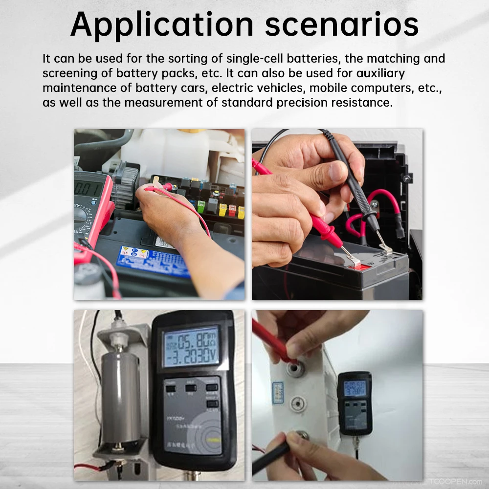 4-przewodowy YR1035 + bateria litowa wewnętrzna Tester rezystancji precyzyjna odporność na Tester baterii Instrument testowy DC 0-100V