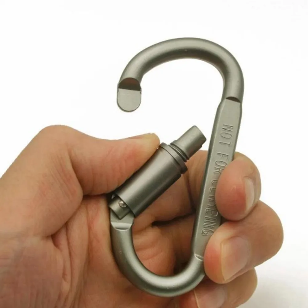 

Outdoor Screw Lock Buckle D-Shaped Carabiner Hook Keyring Clip Camping Kits Sports Rope Buckle ISP Not for Clambing