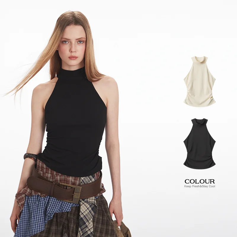 

Полуводолазка Spice Girl, жилет без рукавов нестандартной формы, женский летний топ с талией и тонким топом, 2025 год, Европа и Америка