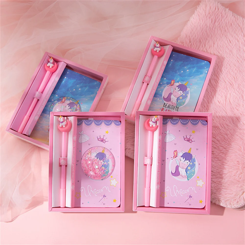 1 Set Cartoon Cute Pink Unicorn Notebook Writing Diary Book Kids Gift Notepad Handbook Kawaii Stationery School Office Supplies