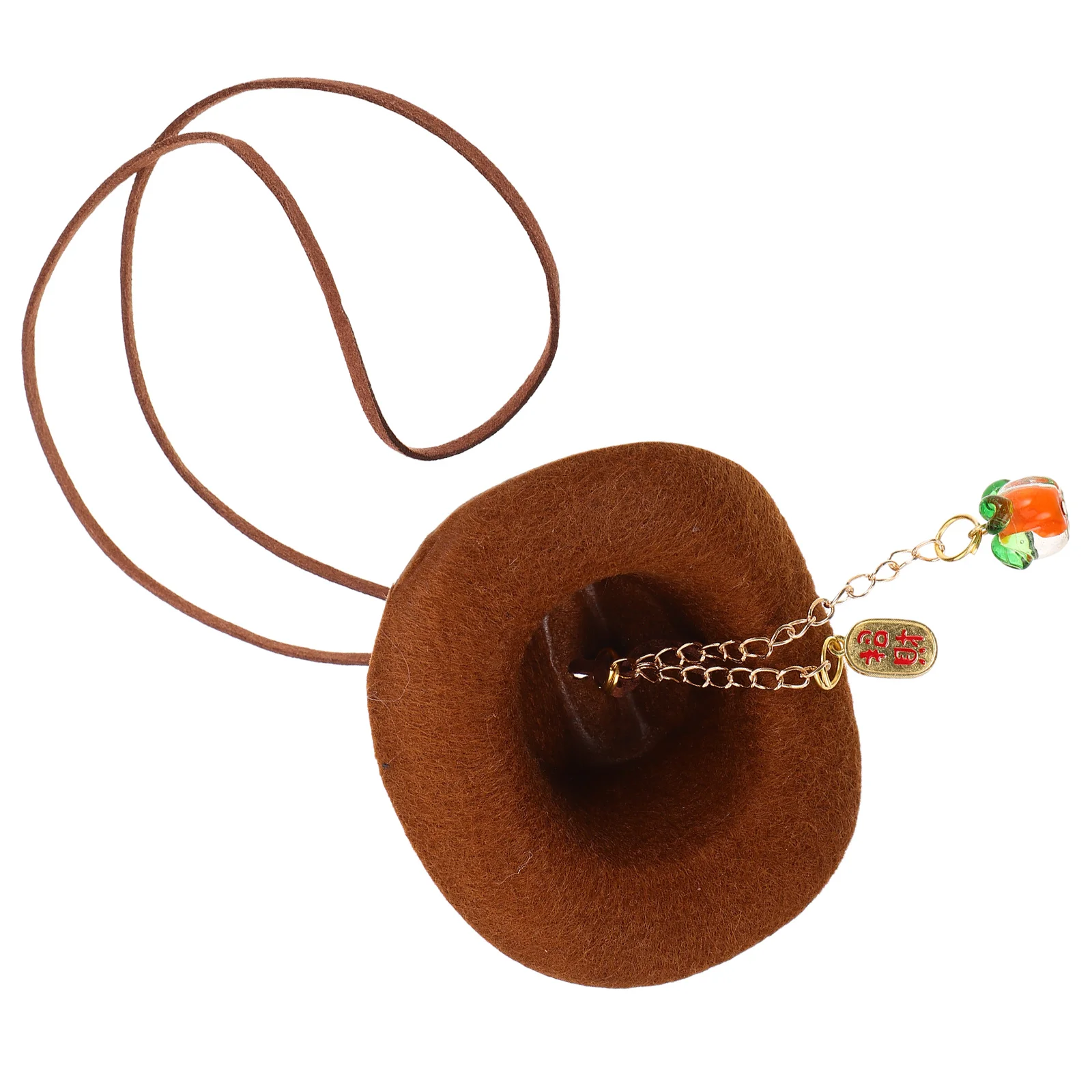 

Tibetan Car Decor Pendant Peace Knot Charm Automotive Accessories Handmade Cow Hat Ornament Interior Home Keychain Retro Style