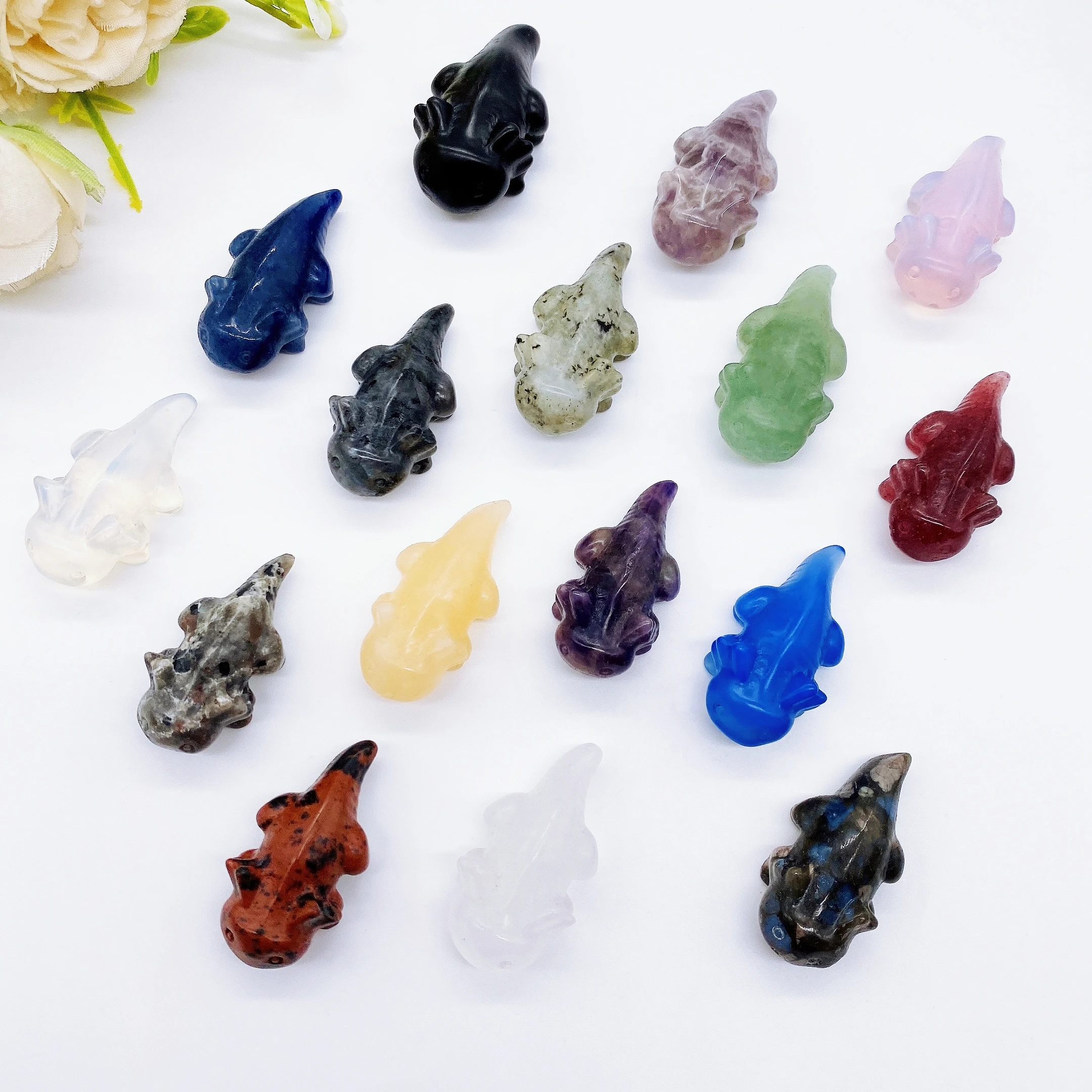 4cm Natural Crystal Stone Giant Salamander Carving Animal Figurine Crafts Reiki Healing Gem Quartz Home Decor Gift souvenir