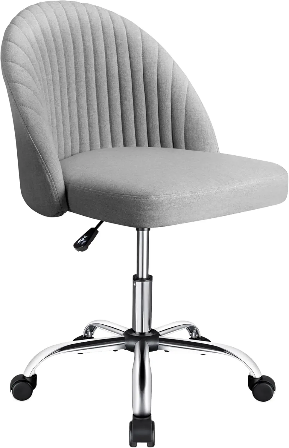 

Офисное кресло для дома, кресло для туалетного столика, с обивкой из твила, регулируемое, со средней спинкой, без подлокотников, поворотное, современное, тканевое, для офиса