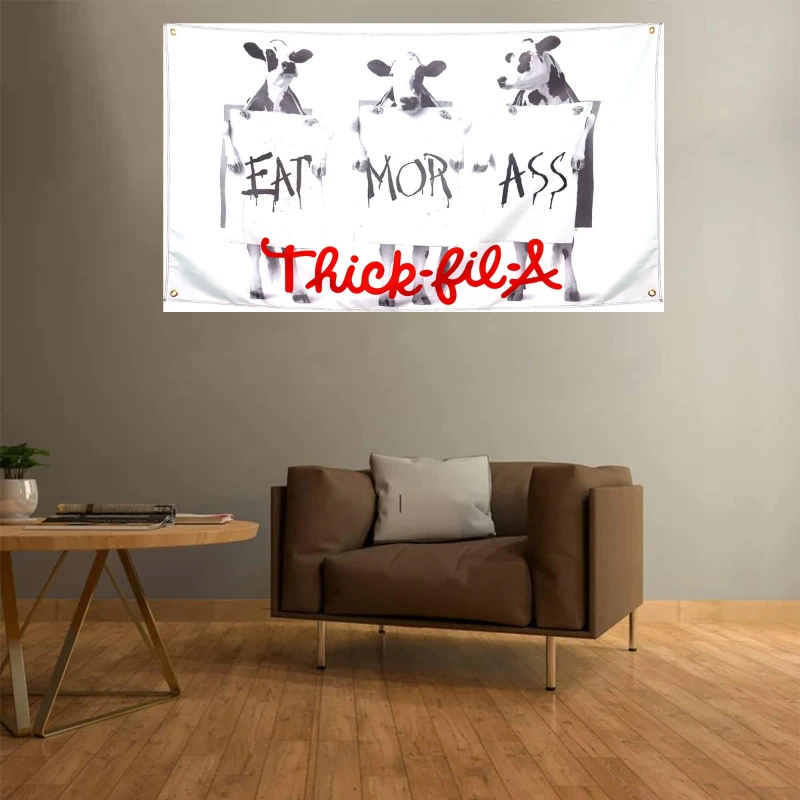 VIKAMA Fun Cow Slogans, Memes, Tapestries, Wall Hanging Banners, Dormitory, Bedroom, Bar, Party, Home Decoration