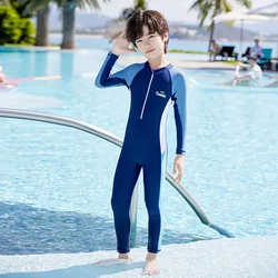 Boy One Piece WaterProof Water Sport Quick-Drying Nylon Beach SwimSuit UPF50+Sun Protection Front Zip Beach Surfing Rash Guard