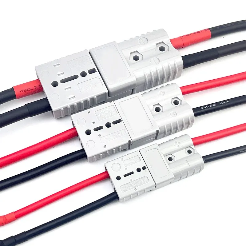 1PC 50A Double Y Adapter for Anderson Plug Connector 4mm Car Cable 4 Square 12AWG Wires 30cm for Forklifts Stacker Vehicles