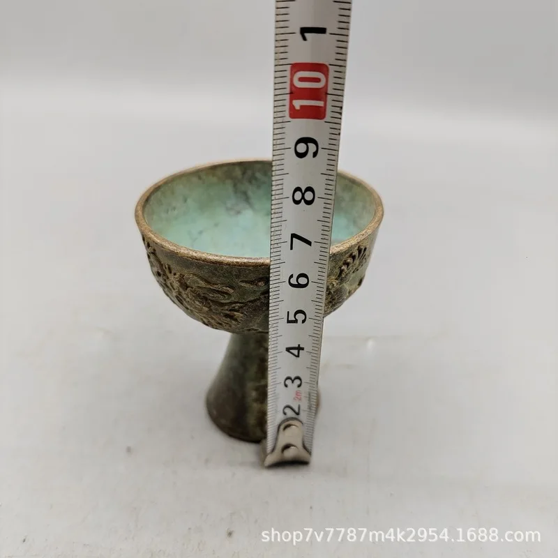 Brass Craftwork, Antique Dragon Pattern Tea Cup, Home Decorative Ornament, Retail
