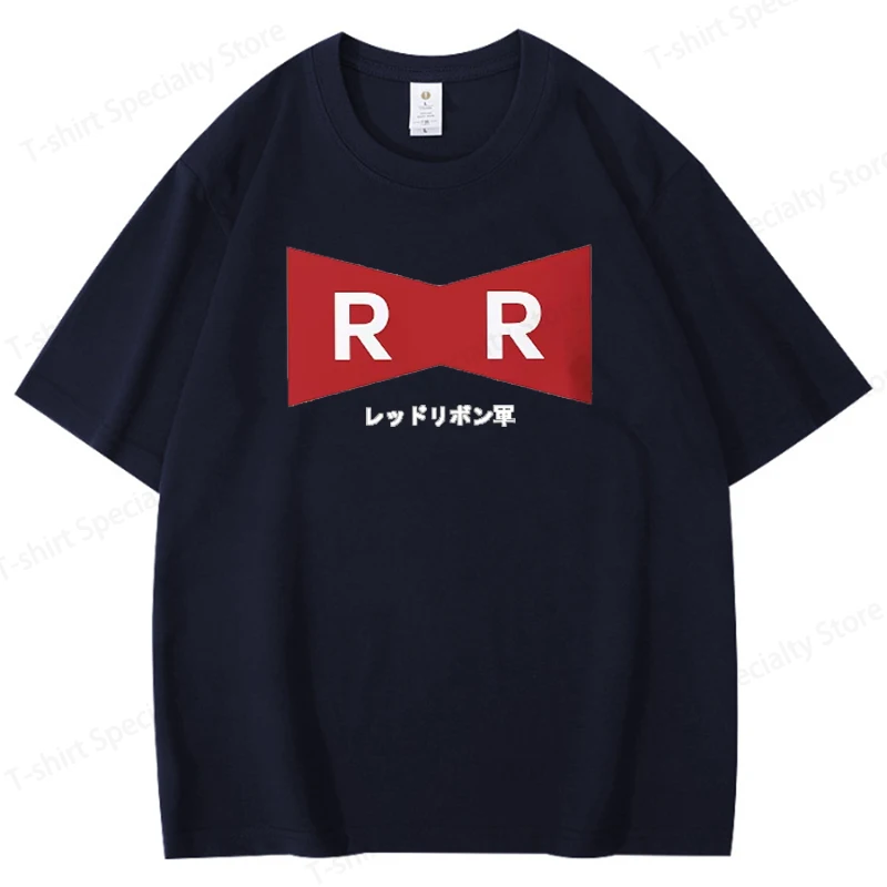 Red Ribbon Army bedrucktes Herren-T-Shirt aus 100 % Baumwolle, übergroße Anime-Grafik-T-Shirts für Damen, Tops, T-Shirts, lässige Streetwear – Detail 9