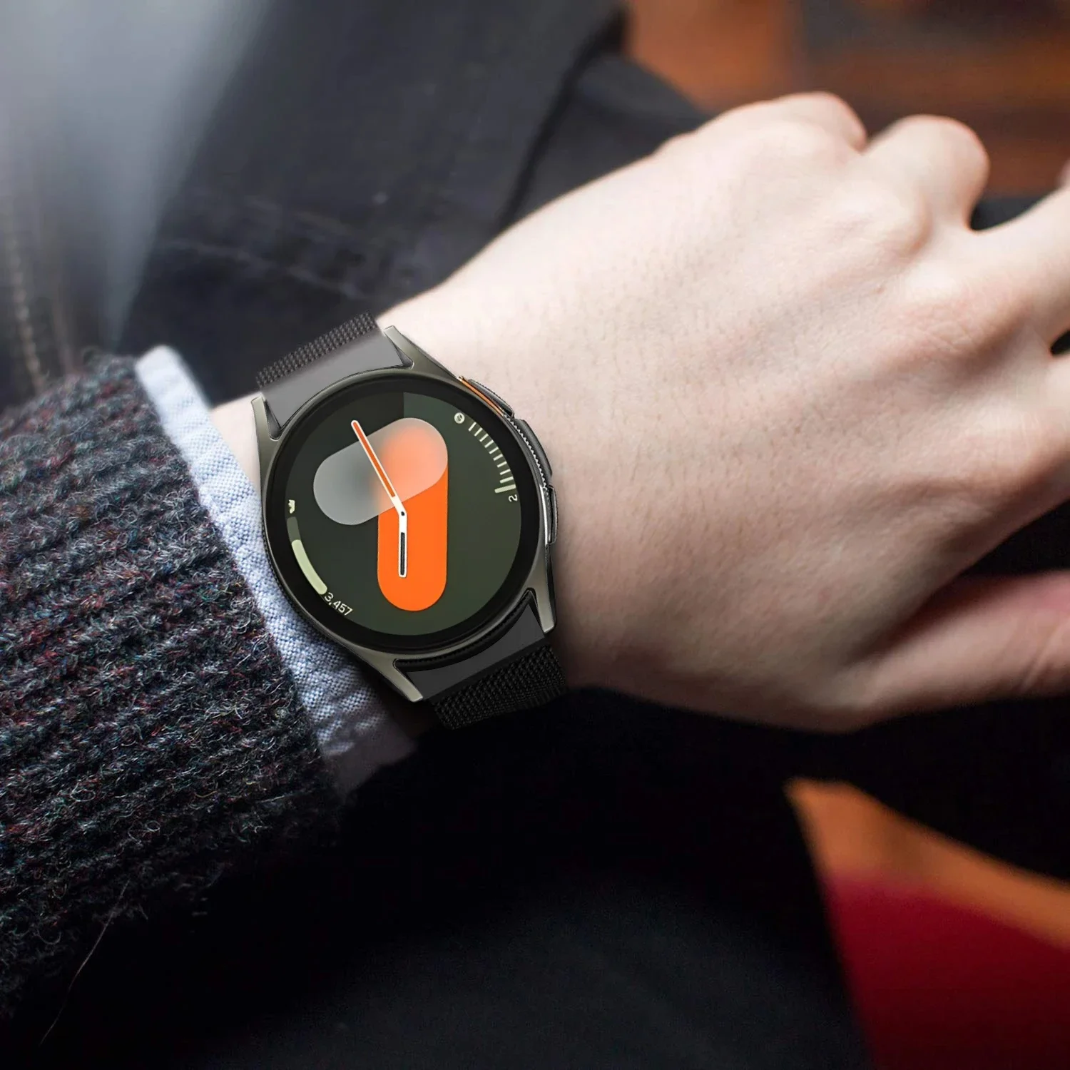 Correia de interface oficial para relógio Samsung Galaxy, banda de metal, sem lacuna, laço magnético, relógio clássico, 7, 6, 5, 4, 44mm, 40mm, 47mm, 46mm