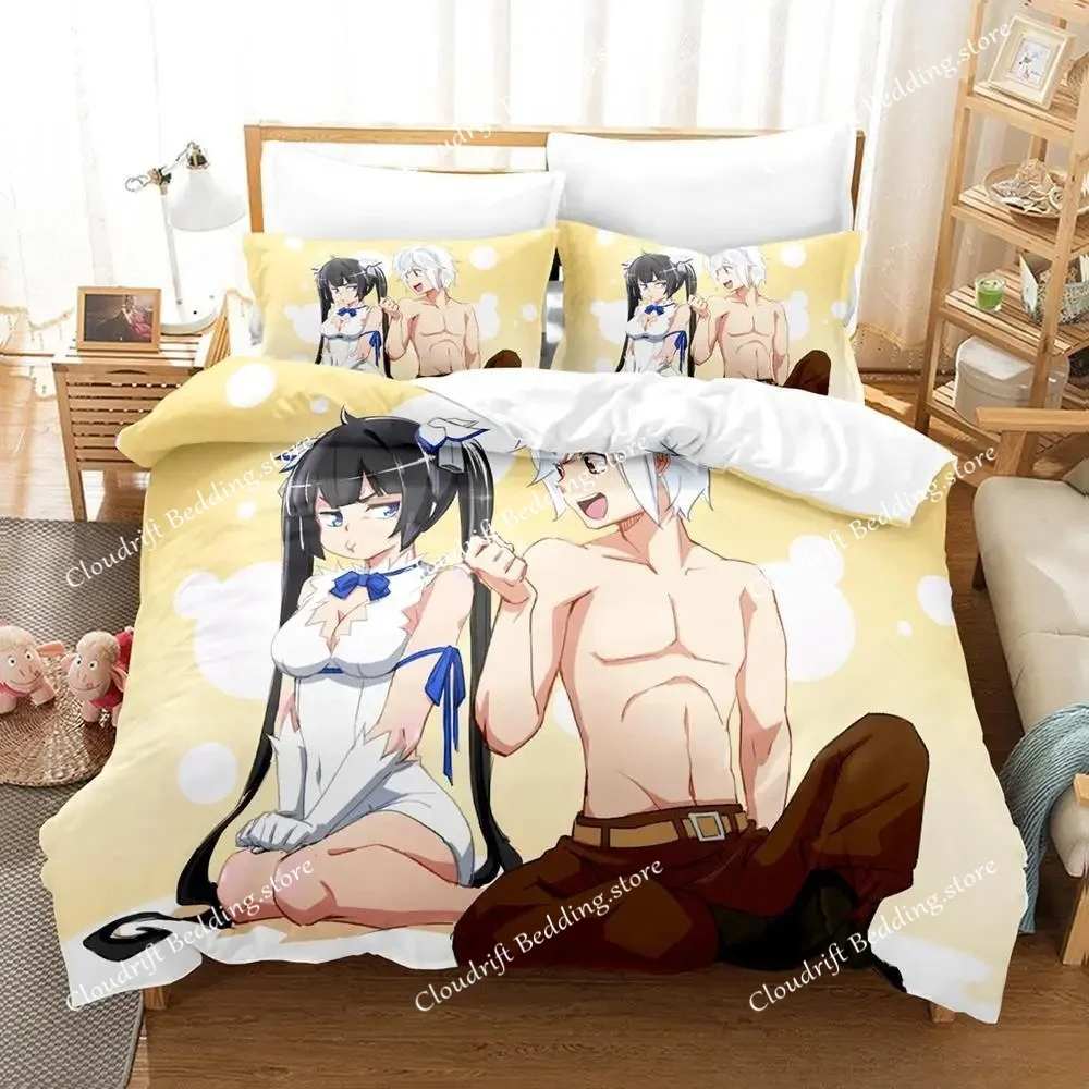New Is It Wrong To Try To Pick Up Girls In A Dungeon IV Part Bedding Set Anime three-piece Set Adult Kid Bedroom Duvetcover Sets