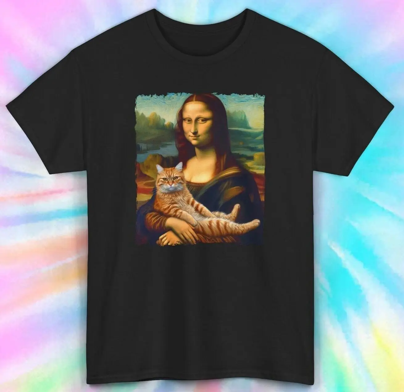 

Mona Lisa Cat T-Shirt | Funny Renaissance Art Parody Tee S-5XL