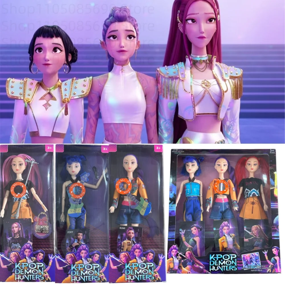 جديد الموسيقى نمط أنيمي KPop شيطان الصيادين دمية لعبة من الفينيل رومي ميرا زوي شخصية قناع الفينيل تمثال هدية عيد ميلاد مروحة نادي الهدايا #1