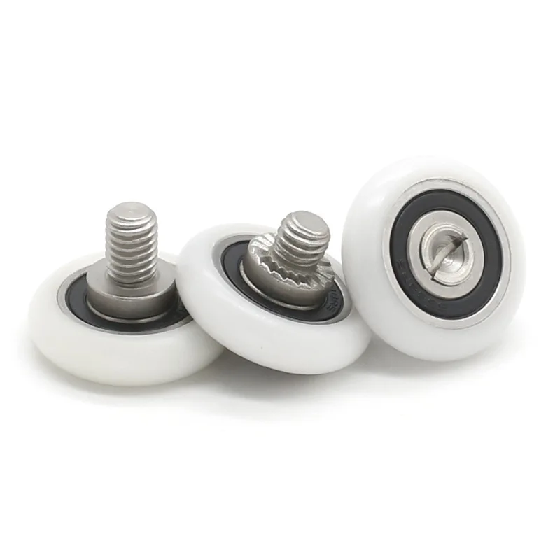 Bearing pulley with M6 screw-coated POM plastic small wheel for door and window drawer push-pull wheel