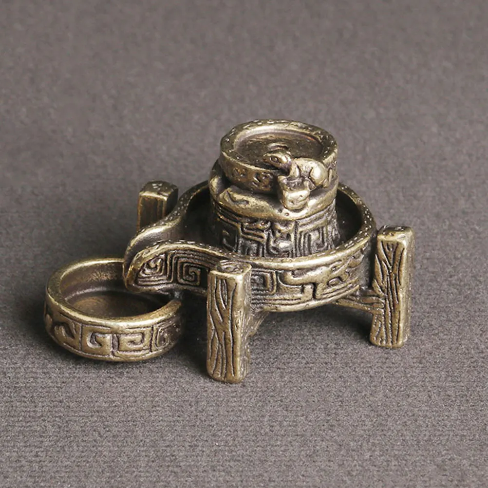 Incense Plug Ornaments Stone Mill Holder Home Décor Products Desktop Office Decoration Brass
