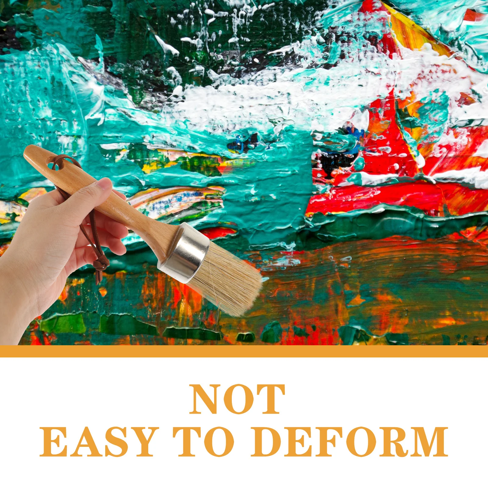 

2Pcs Wood Handle Paint Brushes Soft Durable Bristles for Wall Painting Furniture Stain Application DIY Home Improvement