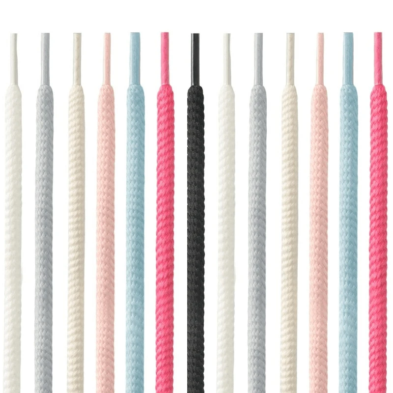 1Pair/3Pair 8mm Thick Round Shoelaces solid color High quality shoelace Suitable for a variety of shoes