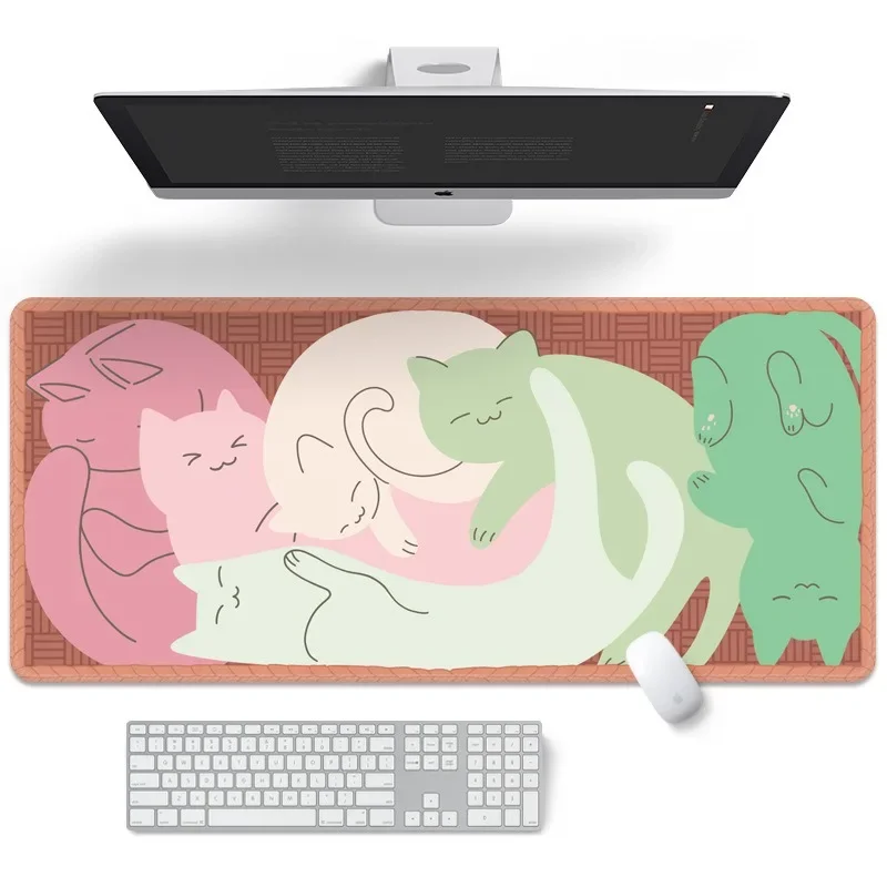 New Oversized Cute Cat Game Mouse Pad Computer Set Simple Non-slip Table Mat Dormitory Office Supply 800*300*2MM