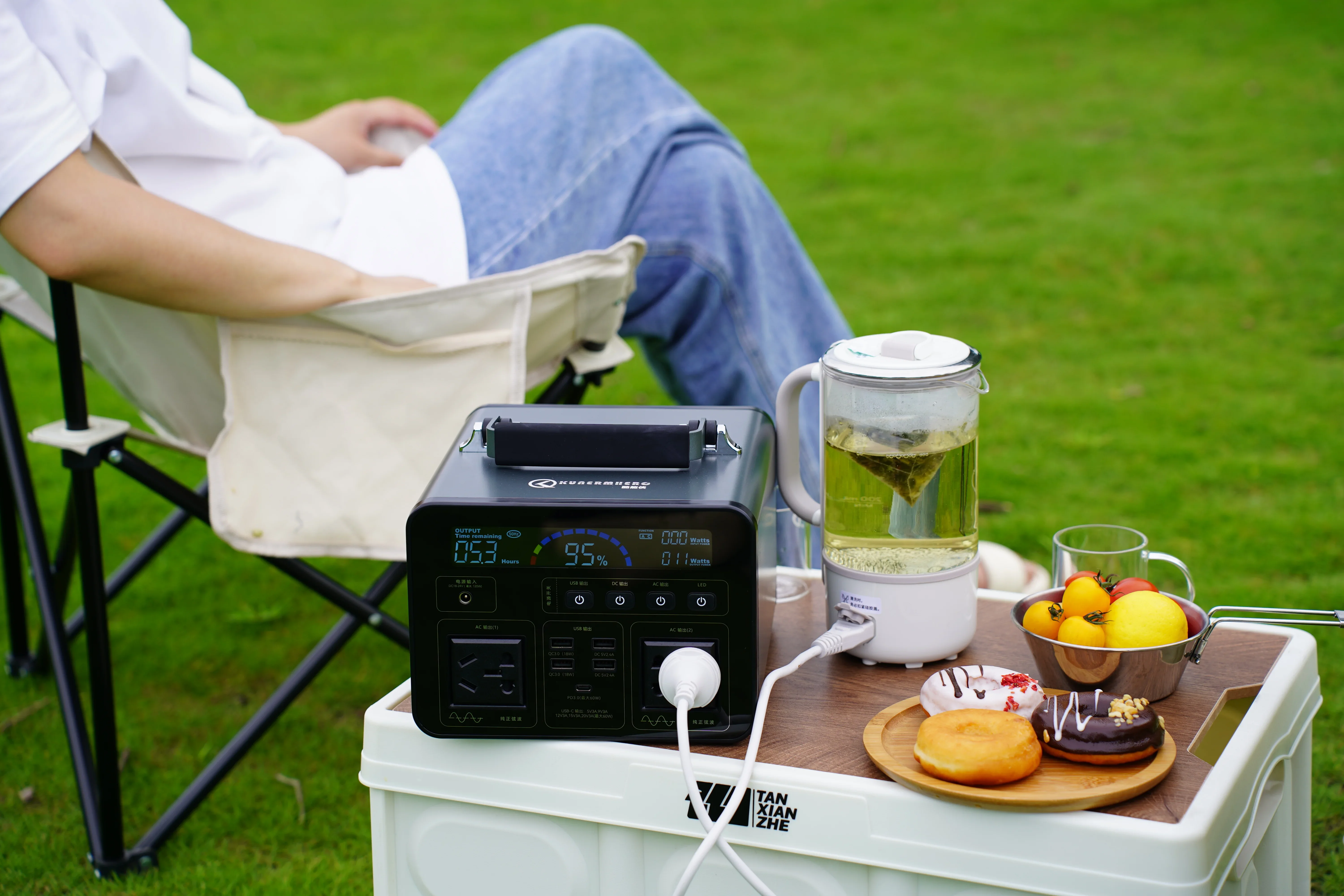 Portable 500W LiFePO4 Power Station 500Wh Pure Sine Wave Battery Backup Home Emergency AC Socket Solar Generator Camping Laptop