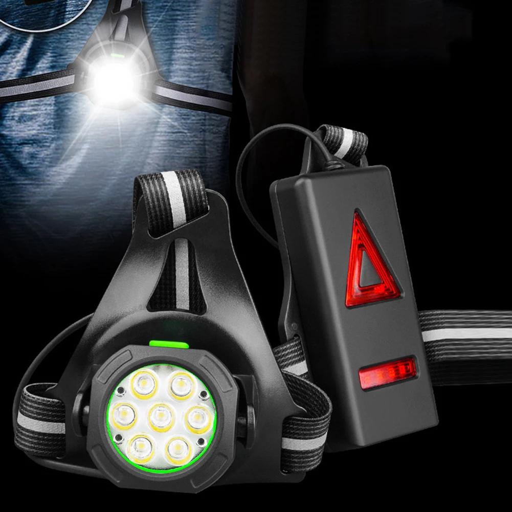 مصباح LED ليلي للجري USB قابل لإعادة الشحن، مصباح أمان فائق السطوع، 3 أوضاع خفيف الوزن، ضوء تشغيل الصدر للتخييم والمشي لمسافات طويلة والجري