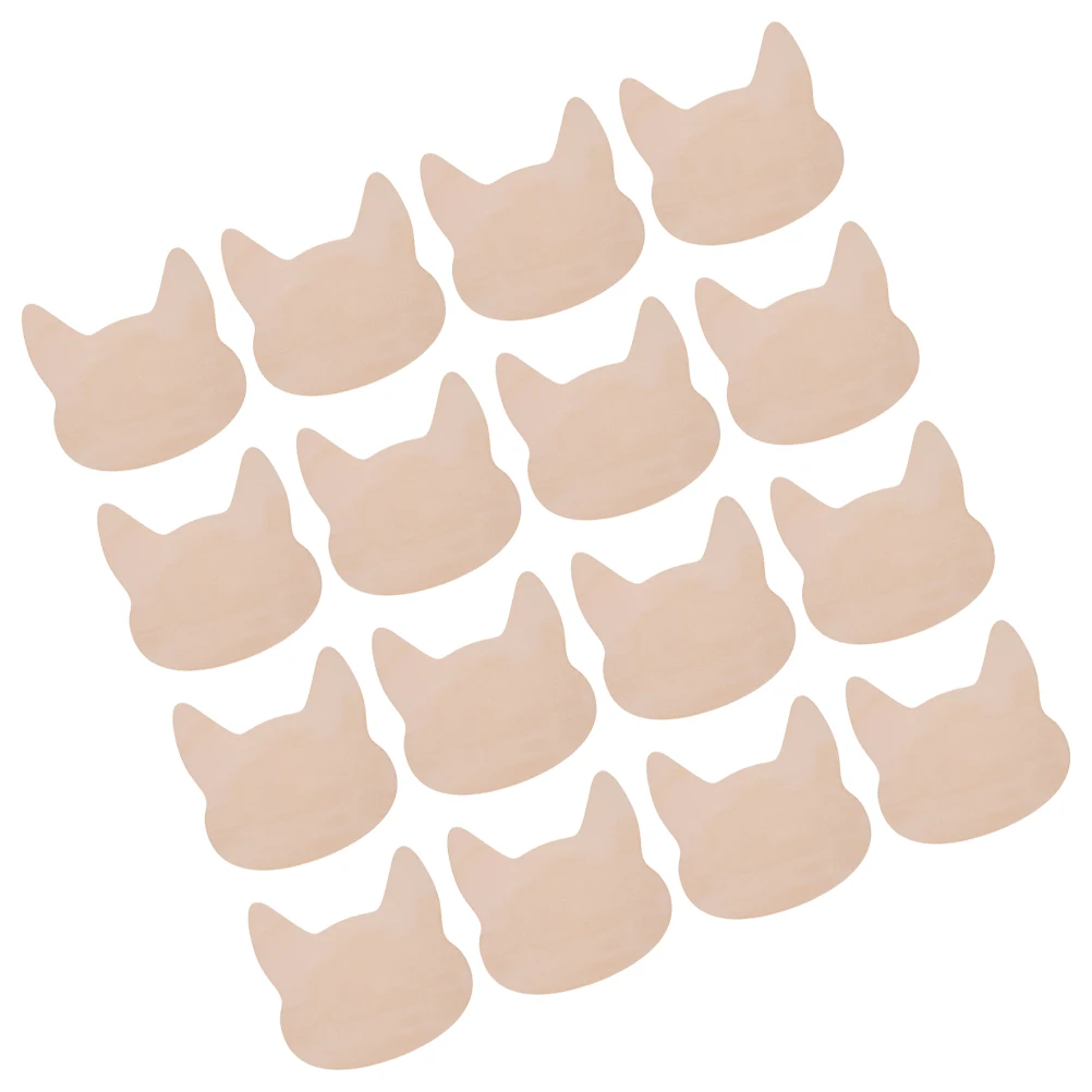 

12 Pcs Cat Head Ornaments Wood Cutouts Creative Design Diy Crafts Farm Animal Decorative Wall Hanging Home Office Decor