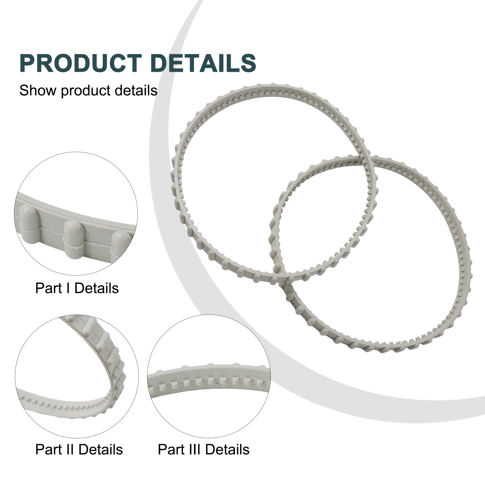 RCX23002 Drive Belt 2pcs Accessories Parts Replacements Rubber Pool Cleaner New For RC9950 RC9950CUB For SharkVac