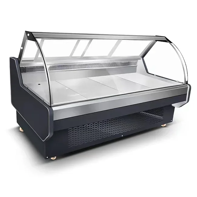 

% коммерческий супермаркет хорошего качества, стеклянный холодильник со свежим мясом