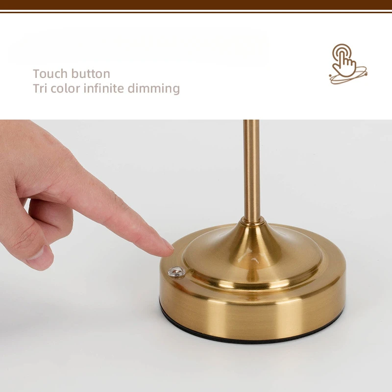 LED Charging Table Lamps Fabric Embossed Lampshade Night Light