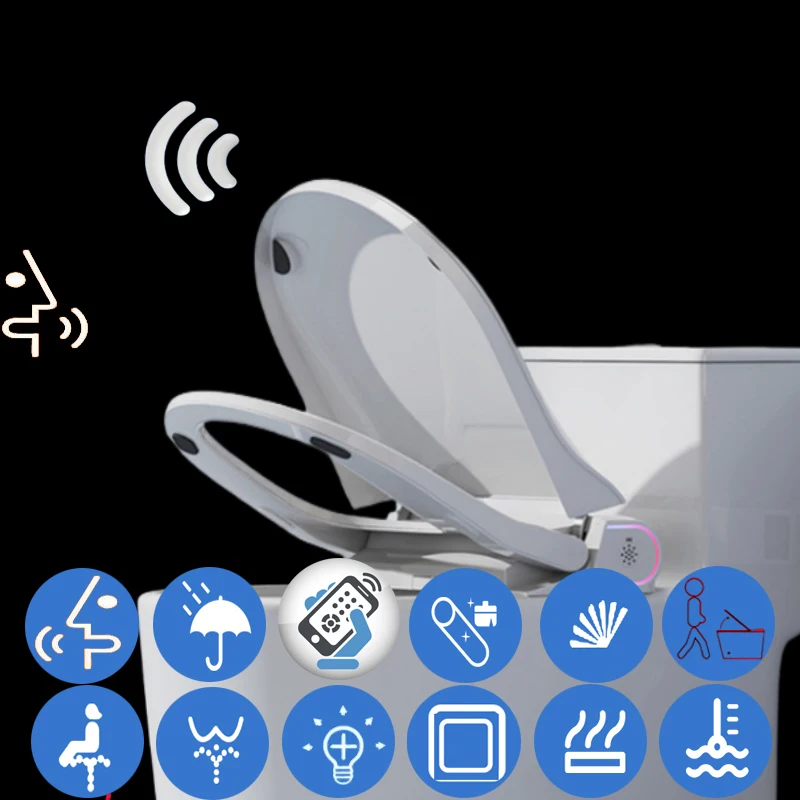 AI صوت WC مرحاض رقمي Japonais Ouverture Automatique Touchless Flip مقعد المرحاض بيديت App كوفيت Japonaise مرحاض ذكي