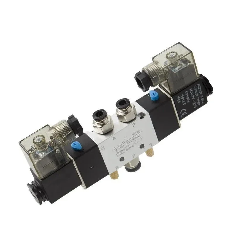 

4V120-06 4V420-15 4V320-10 Air Pneumatic Solenoid Valve 5 way 2 Position 1/4" Aluminum Alloy Internal DC12V DC24V AC110V AC220V