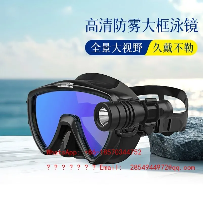 soporte-para-linterna-subacuatica-gafas-de-buceo-mascara-de-silicona-liquida-lente-Unica-de-vidrio-templado-antivaho-mascara-de-snorkel