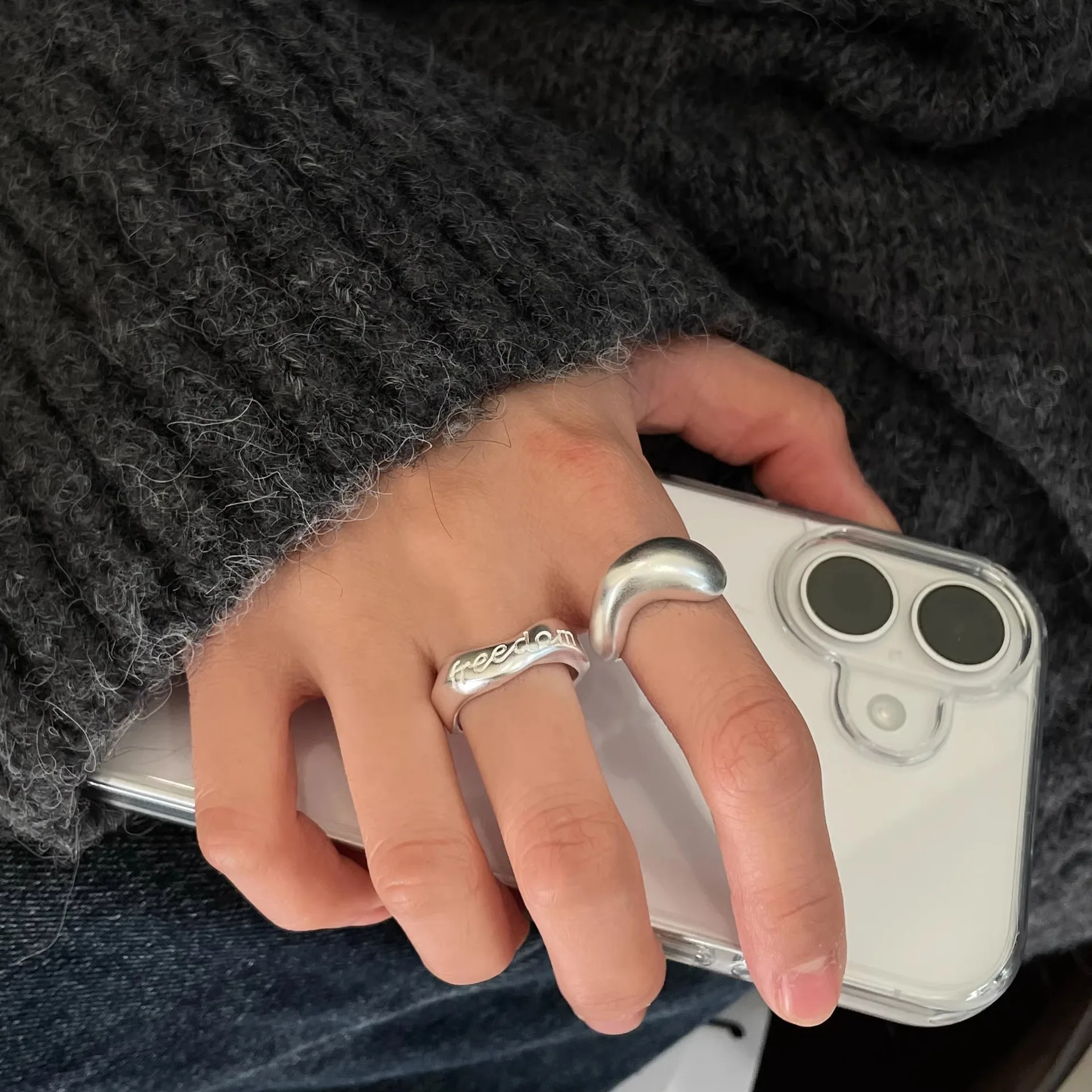 

Popular Open Ring for Women with Simple and Unique Circular Line Design Smooth Hip Hop Accessories Party Jewelry Gifts