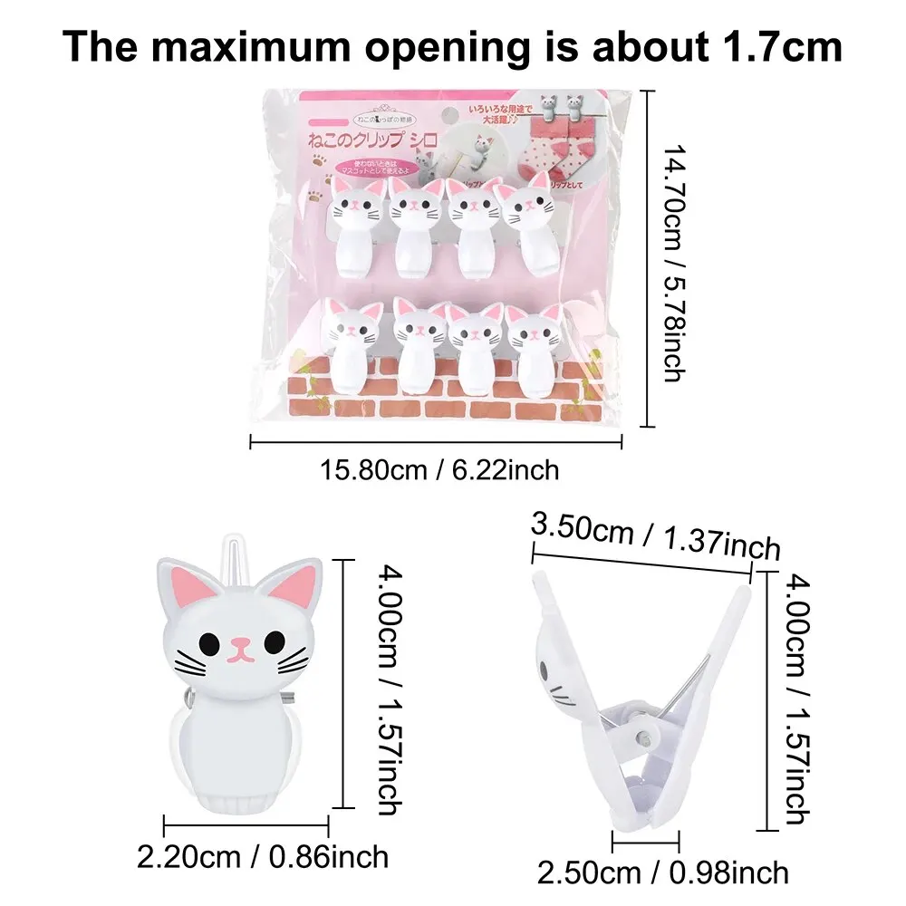 8 pz/set Cute Cat clip di plastica scrivania da ufficio organizzare e conservare mollette da bucato per uso domestico morsetto snack clip di tenuta