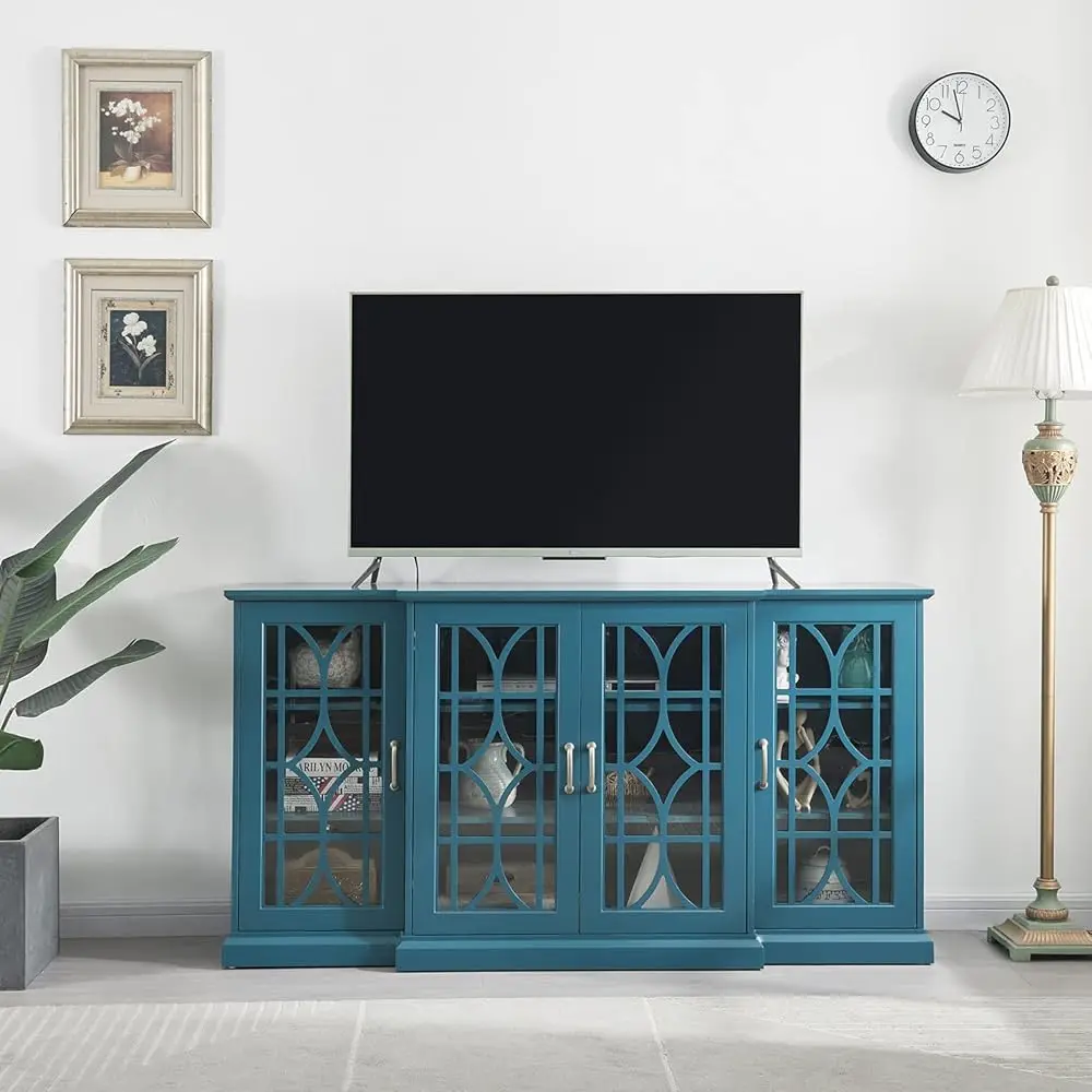 

Wooden Tv Stand Storage Buffet Cabinet, Sideboard With Adjustable Shelves, Console Table For Dining Living Room Cupboard,