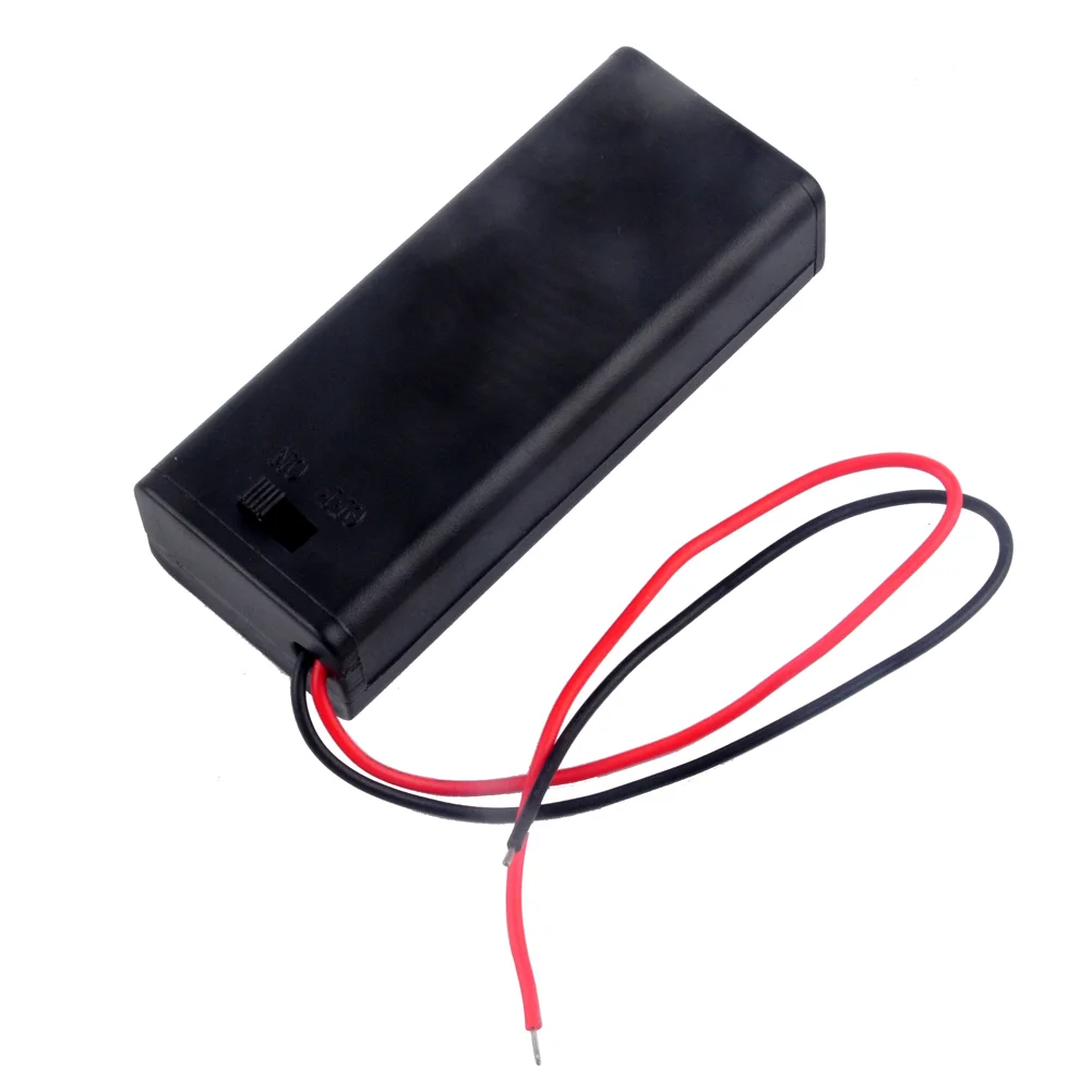 2xAA батарейный отсек с крышкой переключателя серии подключения 15 см красные/черные провода для электронных проектов DIY
