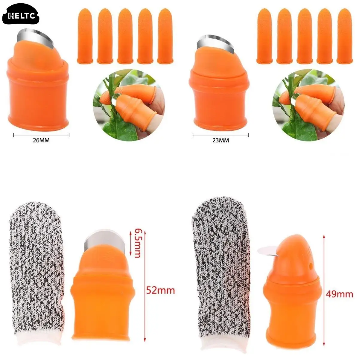 6pc/set Multifunction Kitchen Cutter Thumb Cutter Gardening Pruning Shears Garden Picking Plant Vegetables Separator Finger Tool