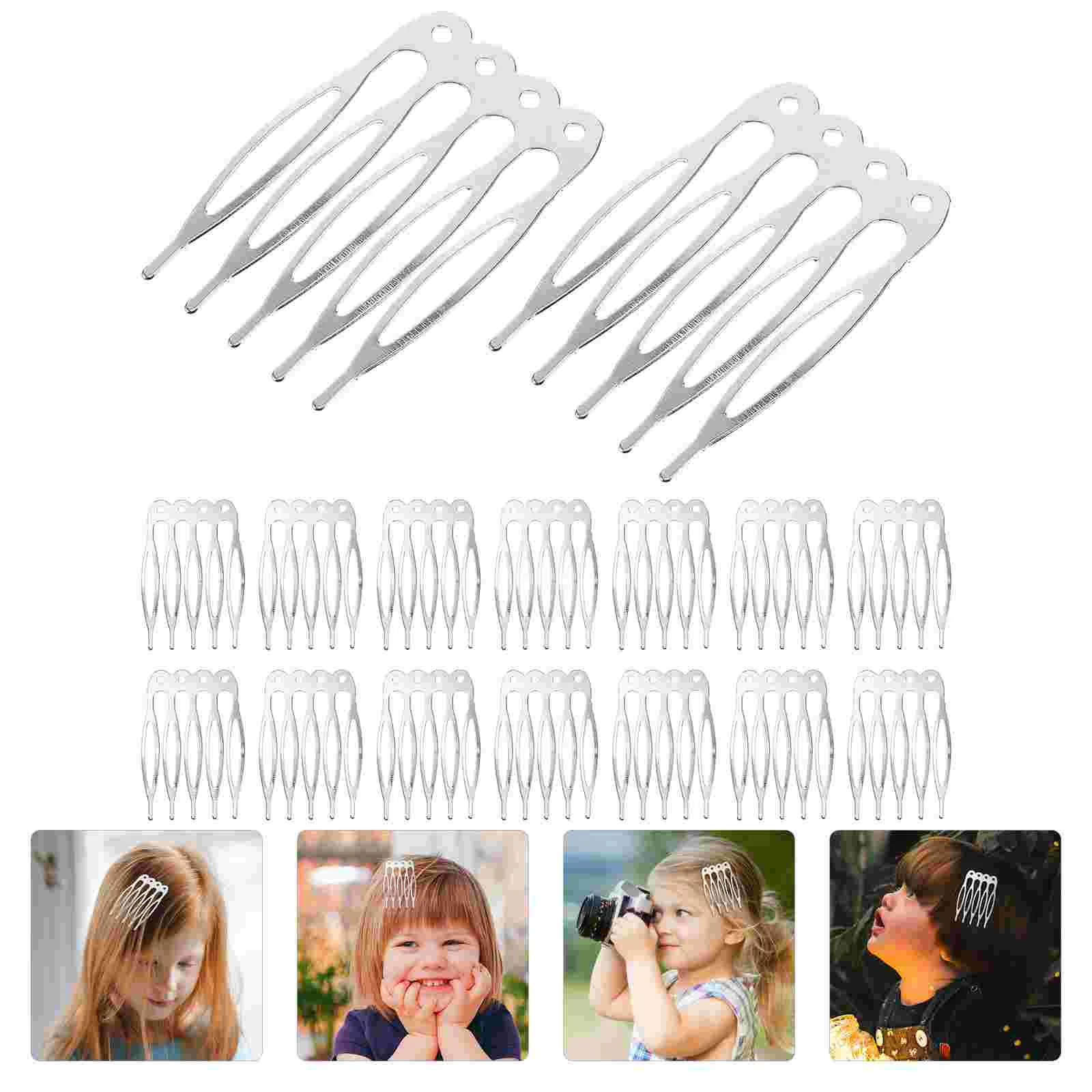 

5 Tooth Metal Comb Clip French Style Decorative Accessory Wedding Updo Bridal Piece Ponytail Bun Styling Tool for Women