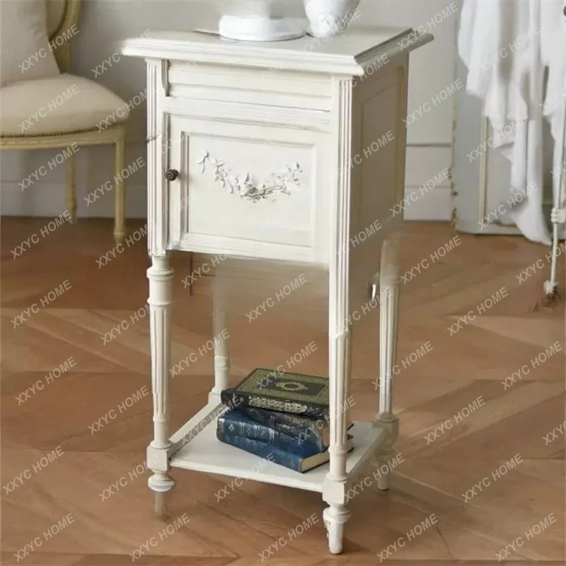 retro old living room side few  solid wood hand-carved bedroom bedside table