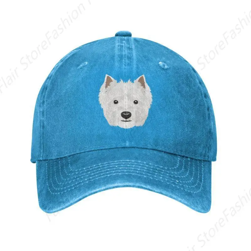 Classic Cotton Smiling West Highland White Terrier Baseball Cap Women Men Adjustable Westie Dog Dad Hat Sports