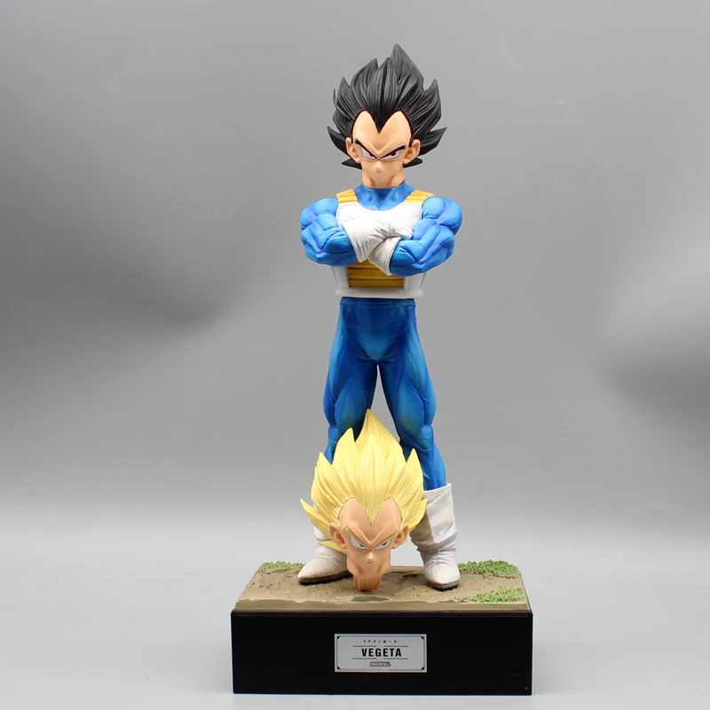 

30cm Dragon Ball Gk Unlimited Z Warrior Vegeta Double Head Swap With Base Statue Model Desktop Decoration Children Doll Toy Gift