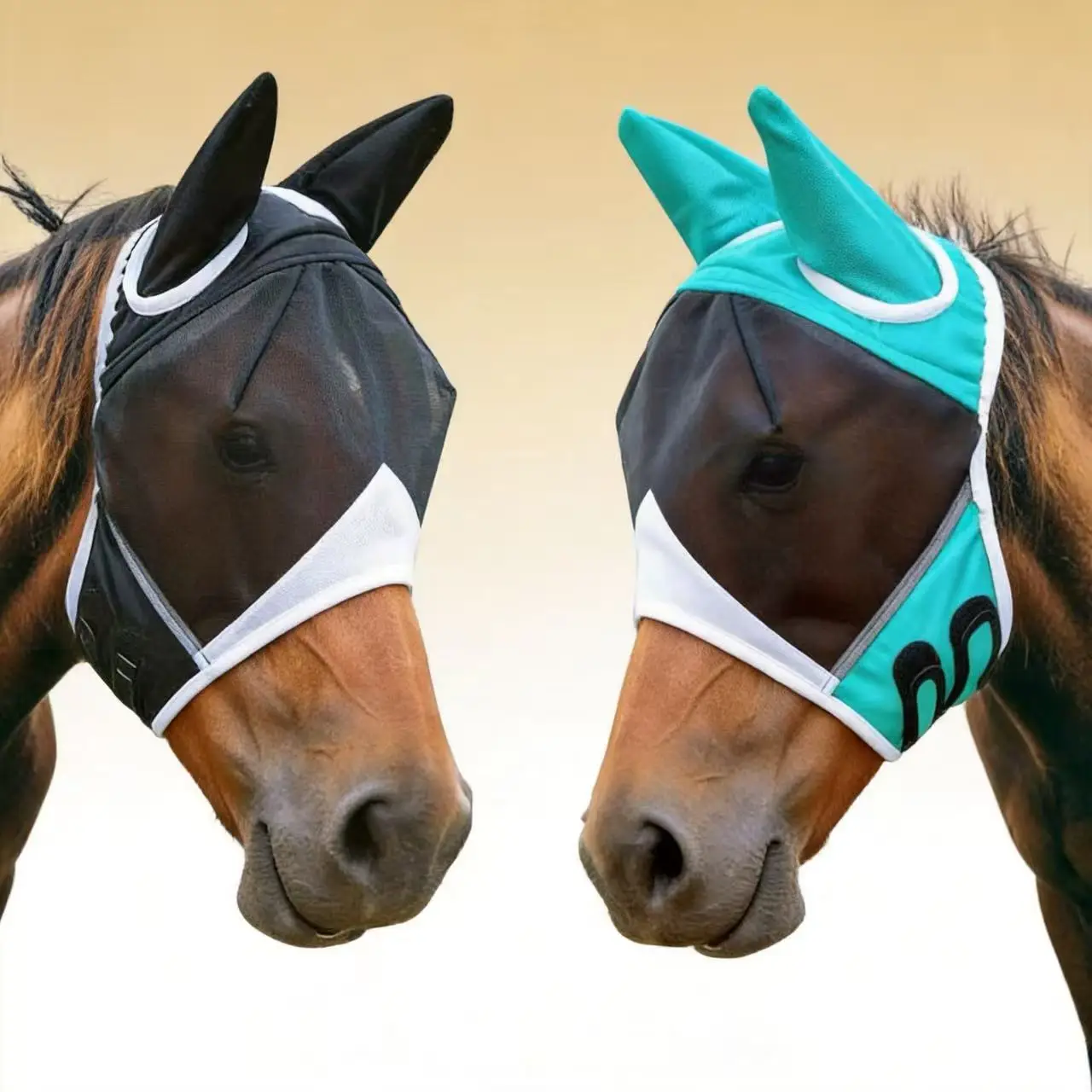 Multi-size Breathable Horse Mask Anti-mosquito Horse Hood Suitable for Small, Medium and Large Horses, Pasted to Prevent Mosqu