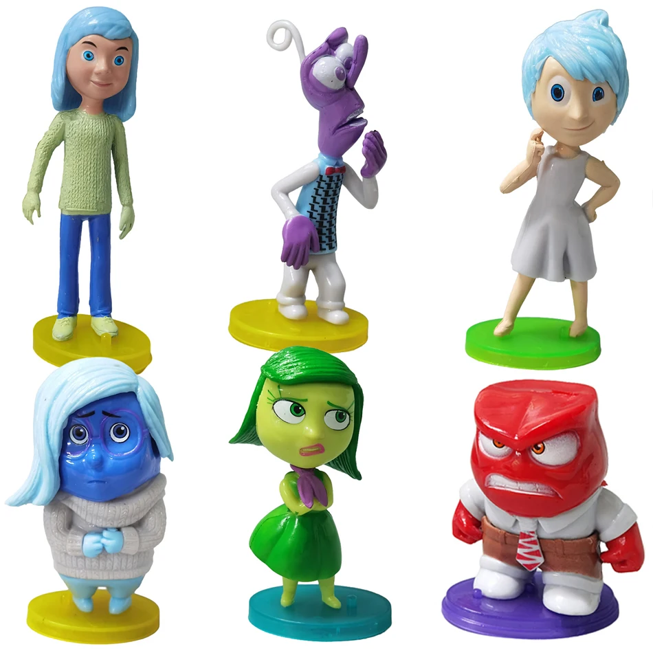 5-10pcs Disney Inside Out Kids Toy Figure Sadness Joy Anger Action Doll Toy Cake Decorative  Desk Ornament Kid Birthday Gift