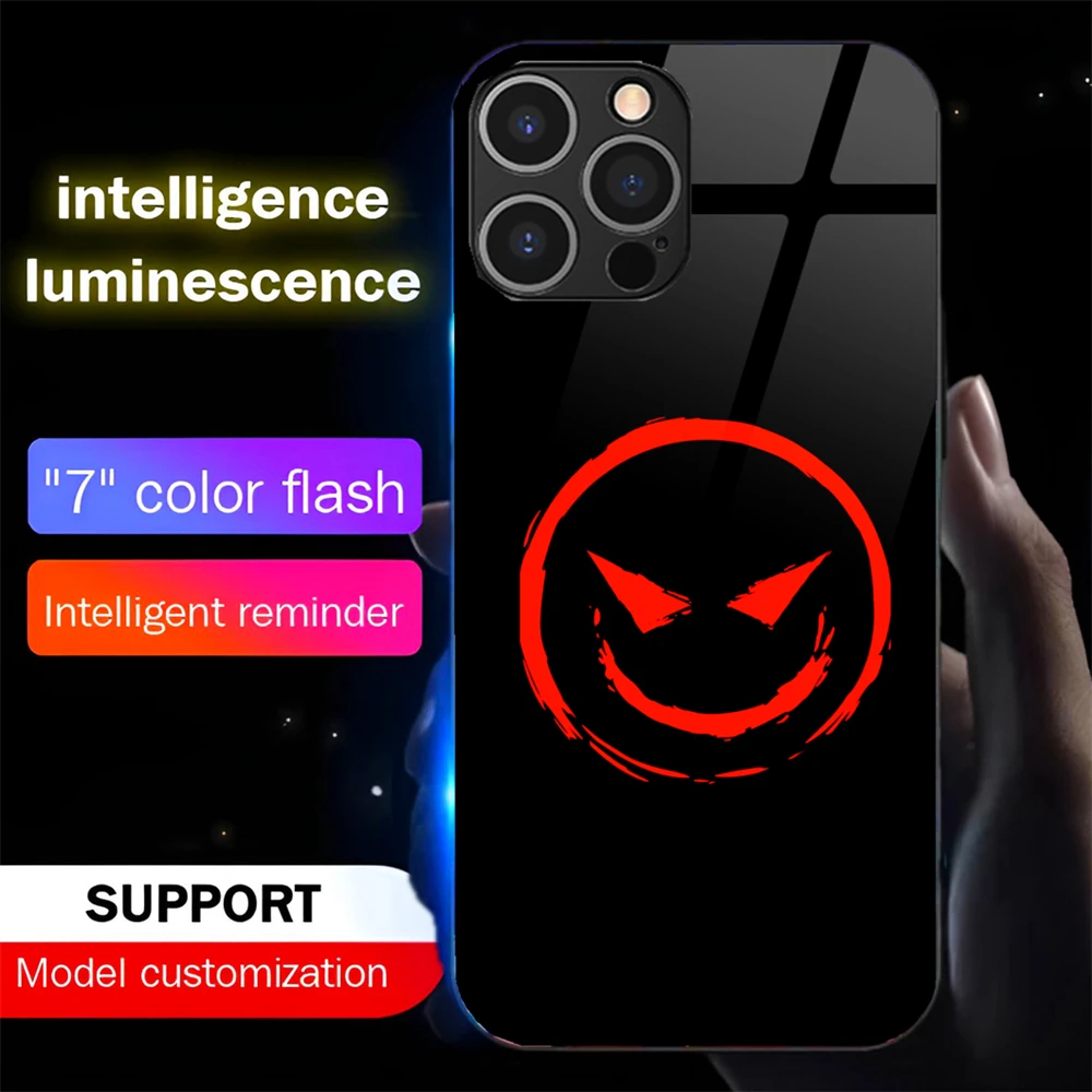 Keep Your Smile Sound Control LED Flash Cases Leuchtende Glasabdeckung für iPhone Air 17 E 16 E 15 14 13 12 11 Pro Max Plus – Detail 13