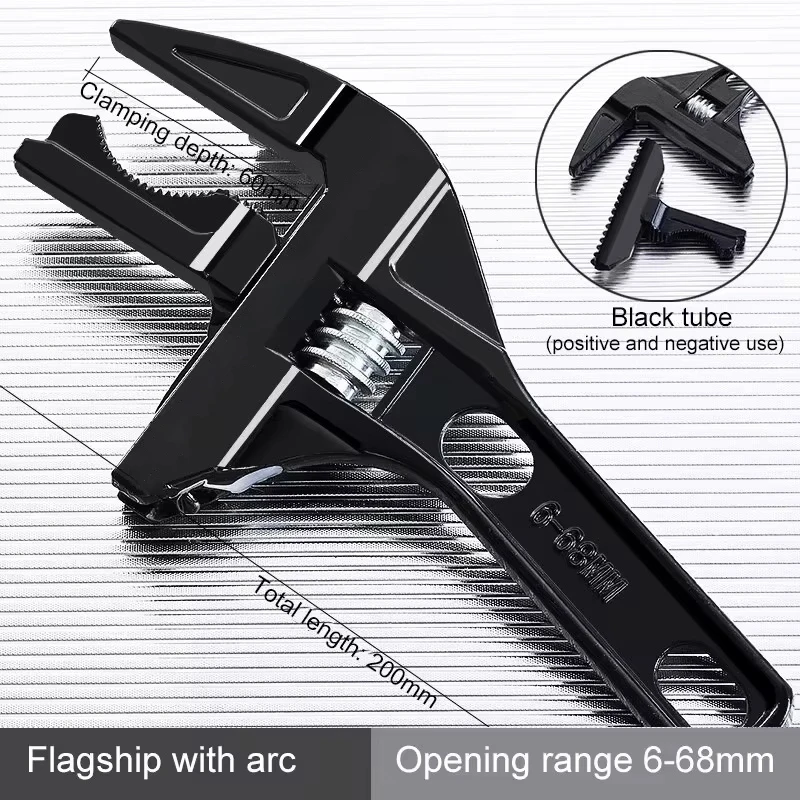 Multifunctional Bathroom Wrench High Carbon Steel Short Handle Wrench Large Opening Faucet Sink Water Heating Installation Tool image 6