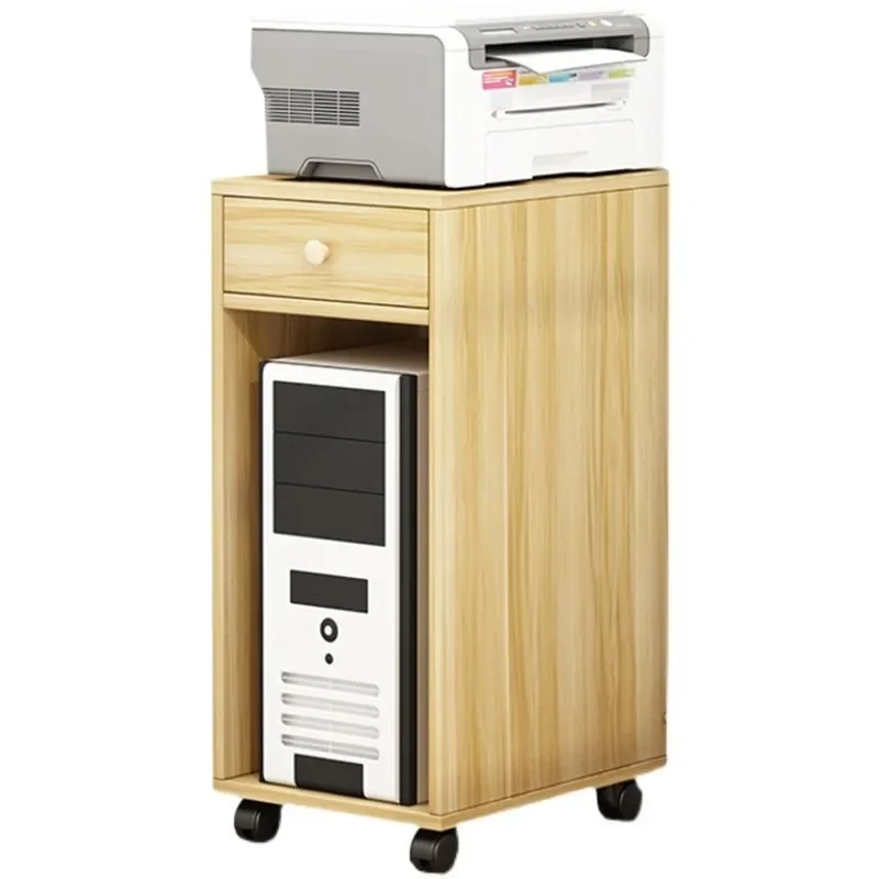 Simple printer rack removable computer host rack placement storage rack with pulley host box desktop host cabinet