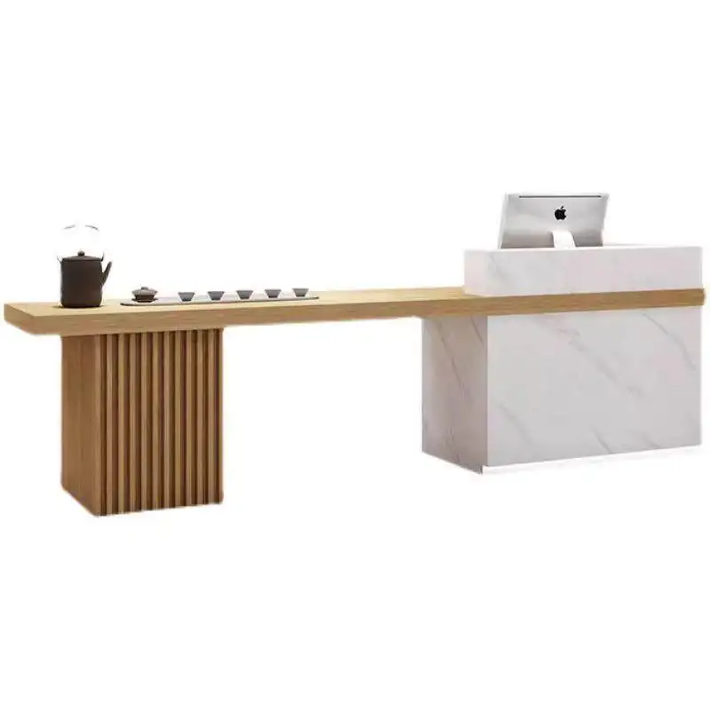 az-New Chinese Style  Commercial Cashier Counter & Reception Desk for Beauty Salon Foot Bath Shop Tea House Health Center@