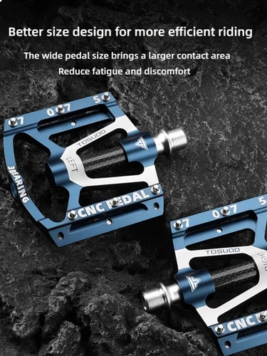 Imagen 2 del producto TOSUOD rodamiento Pedal de bicicleta CNC aleación de aluminio antideslizante MTB Pedal de bicicleta de carretera pedales anchos accesorios profesionales para bicicleta